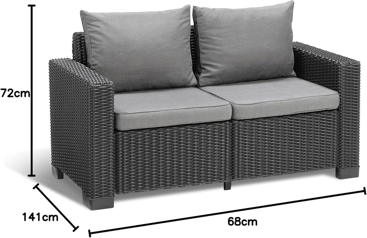 Allibert California Sofa Ogrodowa, Panama Cool Grey, 141 x 68 x 72 cm