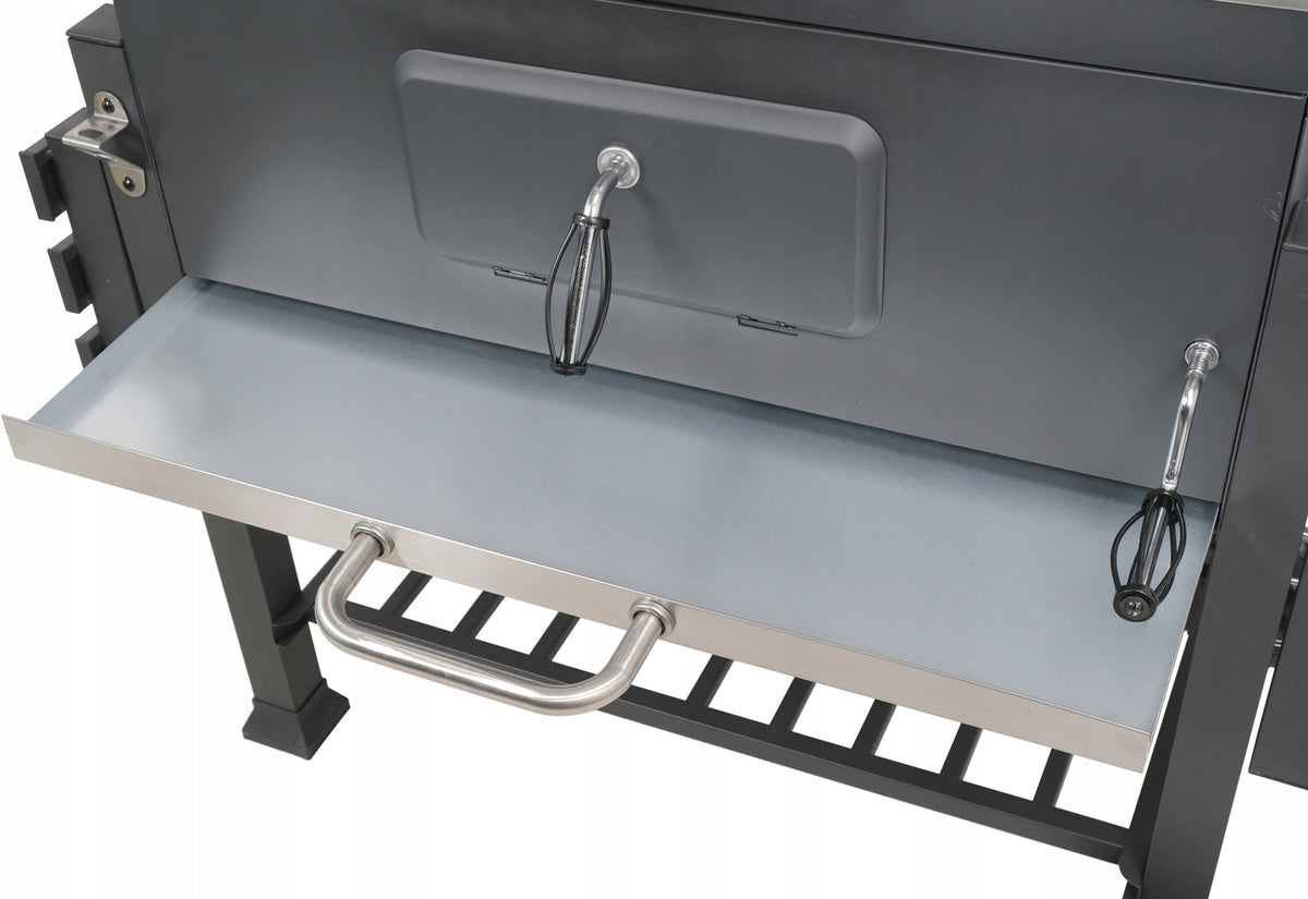 DUŻY GRILL WĘGLOWY XXL REGULOWANY ŻELIWNY RUSZT 78x42,5mm 3 PÓŁKI LUND