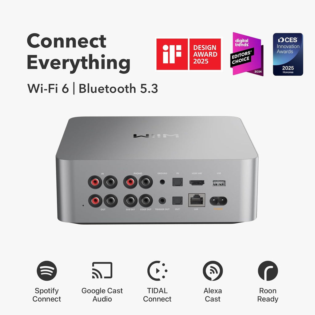 WiiM Ultra Music Streamer & Cyfrowy Przedwzmacniacz | Ekran Dotykowy 3,5",Kompatybilny z GoogleCast&Alexa,Streamuj Spotify,Amazon Music,Tida,HDMI ARC,Wejście Phono,Wyjście Słuchawkowe,kosmiczny szary